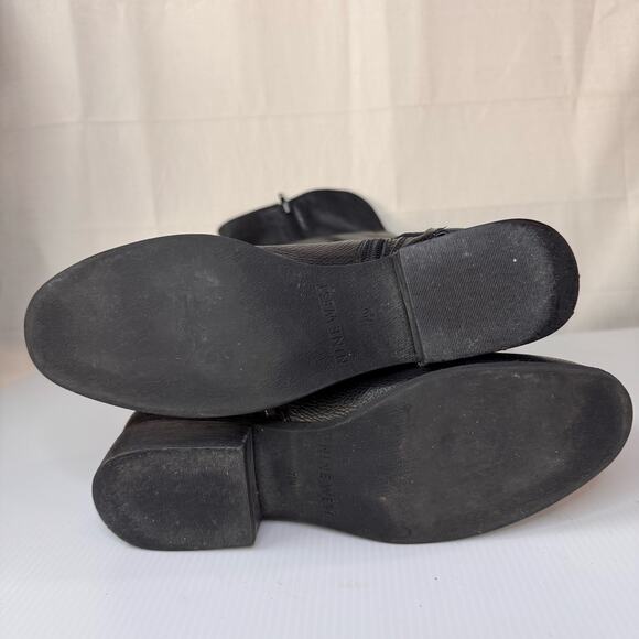 NINE WEST Payson Knee High Boots Womens 7.5 Leather Riding Equestrian Biker Moto - Picture 13 of 16